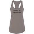 thumbnail image 1 of When Will This Staycation End? Racerback Tank, 1 of 2