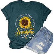 When You Can't Find The Sunshine Be The Sunshine T-Shirt Women Graphic Shirt Sunflower Shirt