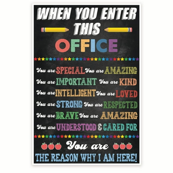 When You Enter This Office Poster - Positive Affirmations Mental Health - Therapy Therapist Counselor Wall Art - 12 x 18 Inch Poster - Unframed - Premium 100lb Gloss - Made In USA - BMCP0151