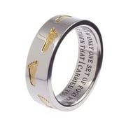 BEADS & PEARLS JEWELRY When You Saw Only One Set of Foot Prints It Was Then That I Carried You… Footprints in the Sand Ring, Religious ring, Christian Ring