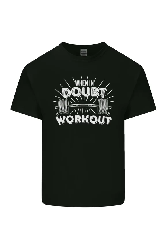 When in Doubt Workout Funny Gym Training Top for a Lifter and Body Unisex T-Shirt, up to size 5XL