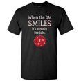 thumbnail image 1 of When the DM Smiles - Tabletop Roleplaying T Shirt - Small - Cardinal, 1 of 5