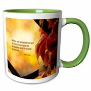 When we remember we are all mad... Mark Twain quote. Autumn colors 11oz Two-Tone Green Mug mug-301205-7