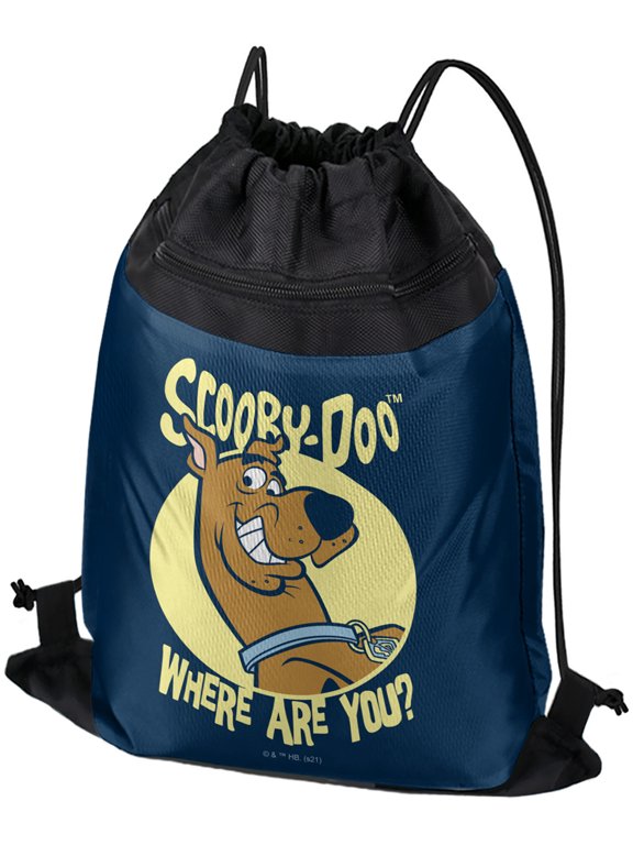 Where Are You Scooby Doo Drawstring Backpack Sports Bag Sackpack 17" x 13", Perfect for Gym, Yoga or Practice