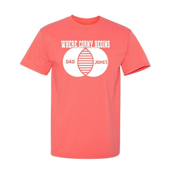 Where Corny Begins Dad Jokes Sarcastic Humor Graphic Novelty Funny T Shirt