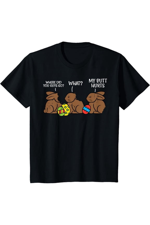Where Did You Guys Go Chocolate Bunny Funny Easter Kids Boys T-Shirt