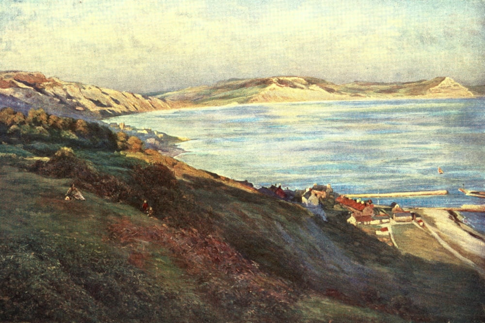 Where Dorset meets Devon 1911 Dorset & Devon Canvas Art - JW King (18 x 24)