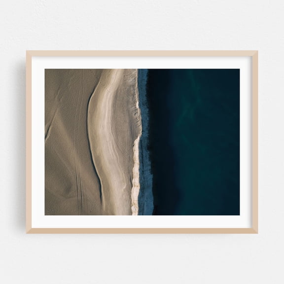 Where Earth Meets Water - Germany Photography Abstract Beach Coast Minimalist Seascape Nature Ocean Oak Framed Wall Art Print 11 x 14 inches