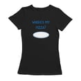 thumbnail image 1 of Where Is My Pizza Plate Graphic Women Black T-Shirt, Female x-Large, 1 of 2