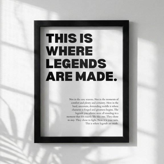 Where Legends Are Made Wall Art Print, Unframed Paper Poster 8x10in