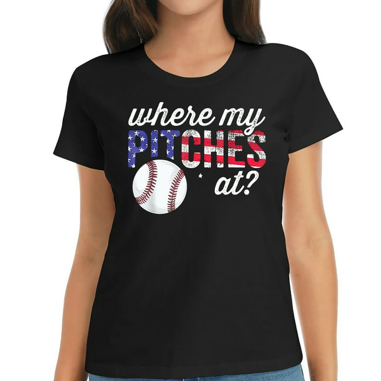 Funny Baseball Where My Pitches At T Shirt Funny Baseball Where My Pitches At T Shirt