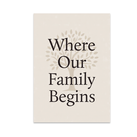 Where Our Family Begins Wall Art - Family Unity Decor - 13x19 Poster Print
