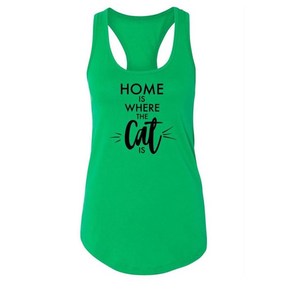 Where The Cat Is Racerback Tank Women -Image by Shutterstock, Female XX-Large
