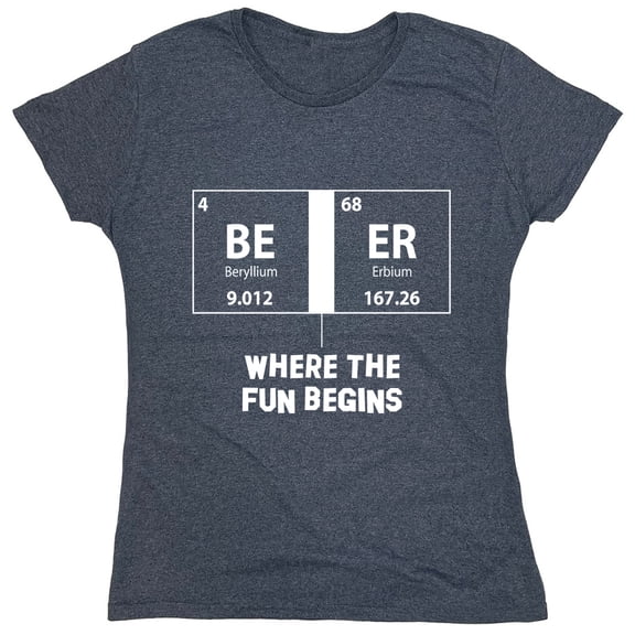 Where The Fun Begins Sarcastic Humor Novelty Funny Women's Casual Tees