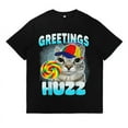thumbnail image 1 of Funny Cat Graphic Tee for Men – Playful 'Where The Huzz At' Design – Humorous Casual T-Shirt Guaranteed to Get Laughs, 1 of 5