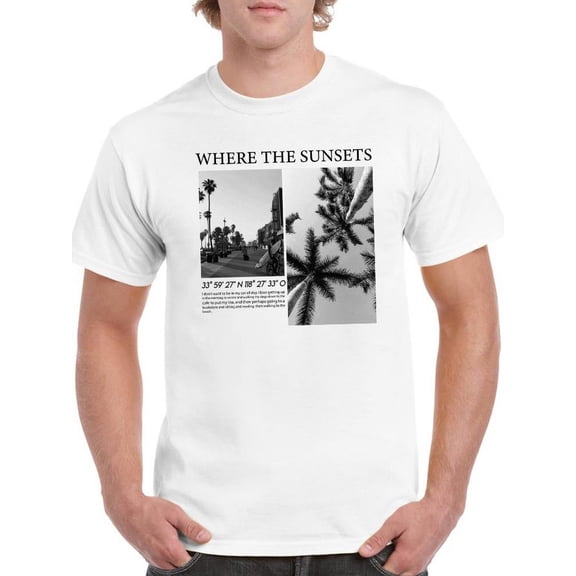 Where The Sunsets T-Shirt Men -Smartprints Designs, Male x-Large