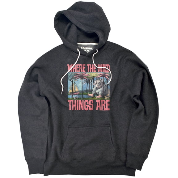 Where The Wild Things Are Cover Unisex Adult Slim Fit Pull-Over Heather Hoodie, Charcoal, Small