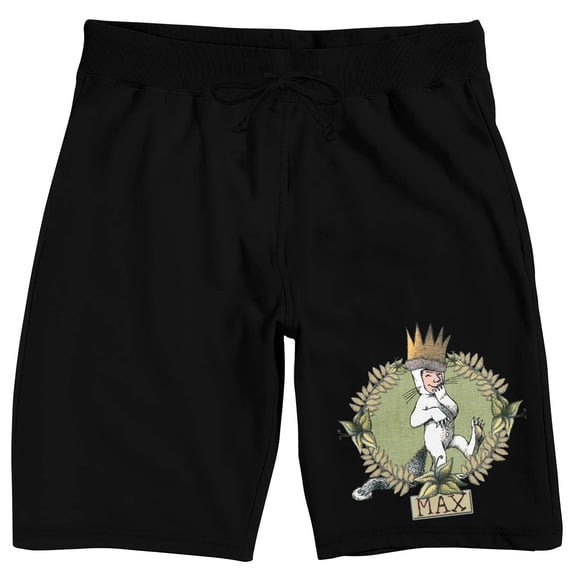 Where The Wild Things Are Literary Max Men's Black Sleep Pajama Shorts-XXL