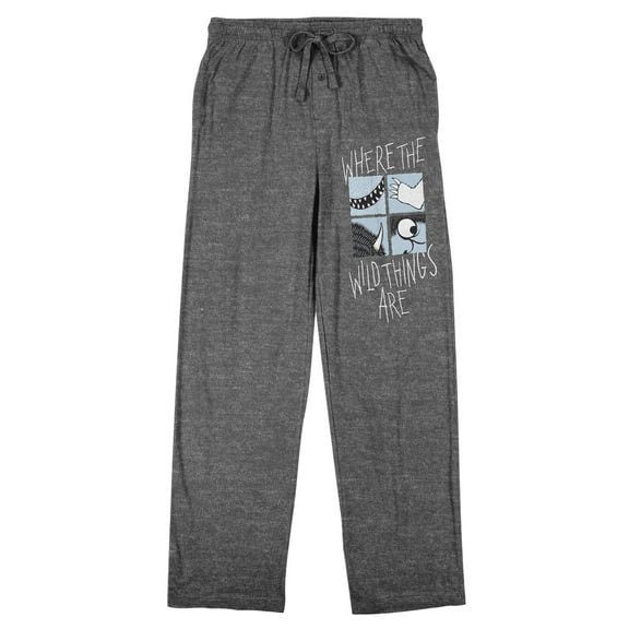 Where The Wild Things Are Literary WIld Thing Parts Men's Heather Gray Sleep Pajama Pants-Medium