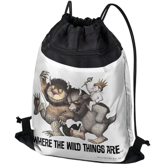 Where The Wild Things Are March Drawstring Backpack Sports Bag Sackpack 17" x 13", Perfect for Gym, Yoga or Practice