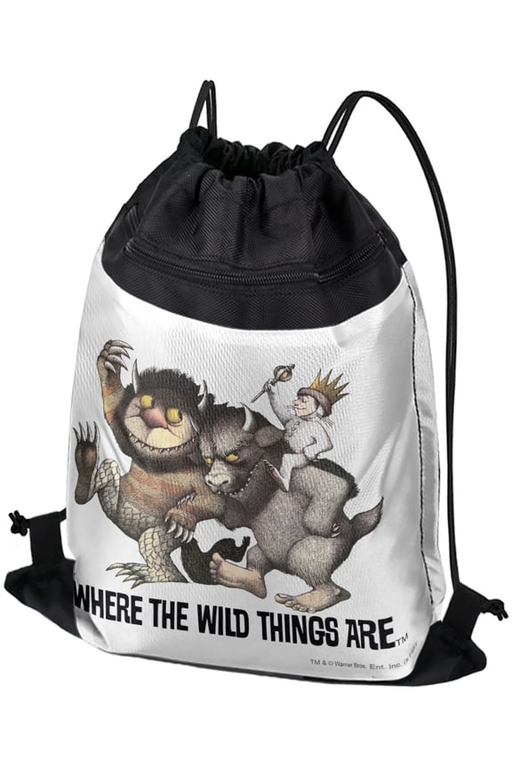 Where The Wild Things Are March Drawstring Backpack Sports Bag Sackpack 17" x 13", Perfect for Gym, Yoga or Practice
