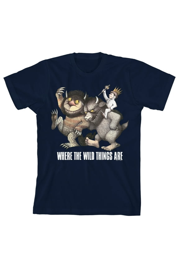 Where The Wild Things Are Monsters & King Max Boy's Navy Crew Neck Short Sleeve T-shirt-XS