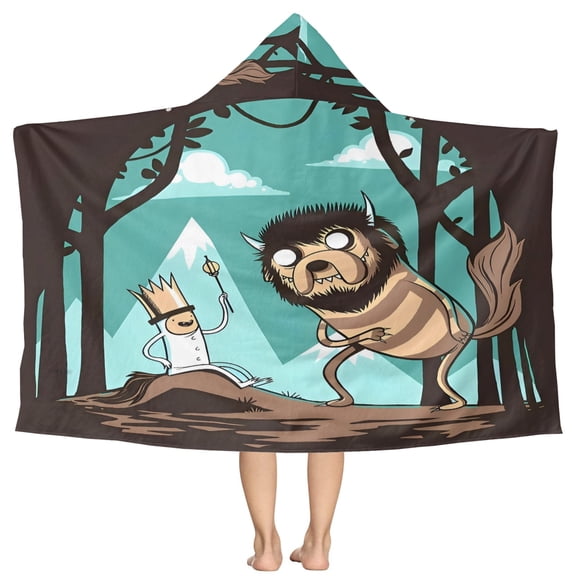 Where The Wild Things Are Pattern Beach Poncho - Microfiber - Towel - Kids Lightweight And Practical Essential For Beach Vacation