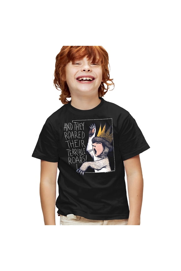 Where The Wild Things Are Roar Kids T Shirt (X-Large) for Youth Toddler Boys and Girls, Black