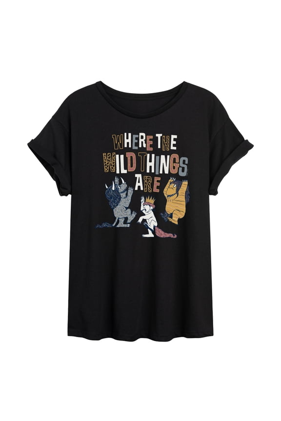 - Wild Things Set - Juniors Oversized Graphic T-Shirt