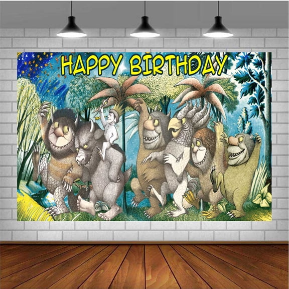 Where The Wild Things are Banner Poster Wall Decor Birthday Backdrop Background Party Supplies Taspestry