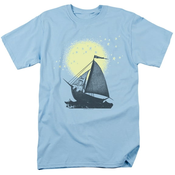 Where The Wild Things are Sail Unisex Adult T Shirt (Small) Light Blue