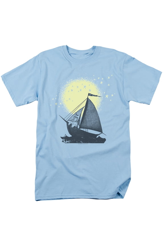 Where The Wild Things are Sail Unisex Adult T Shirt (Small) Light Blue
