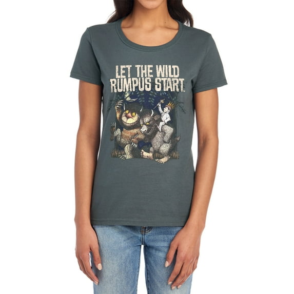 Where The Wild Things are Wild Rumpus Women's T Shirt, Charcoal, Medium