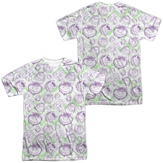 Where The Wild Things are Wild Scribble Unisex Adult Sublimated Costume T Shirt (Front/Back), Medium Multicolor