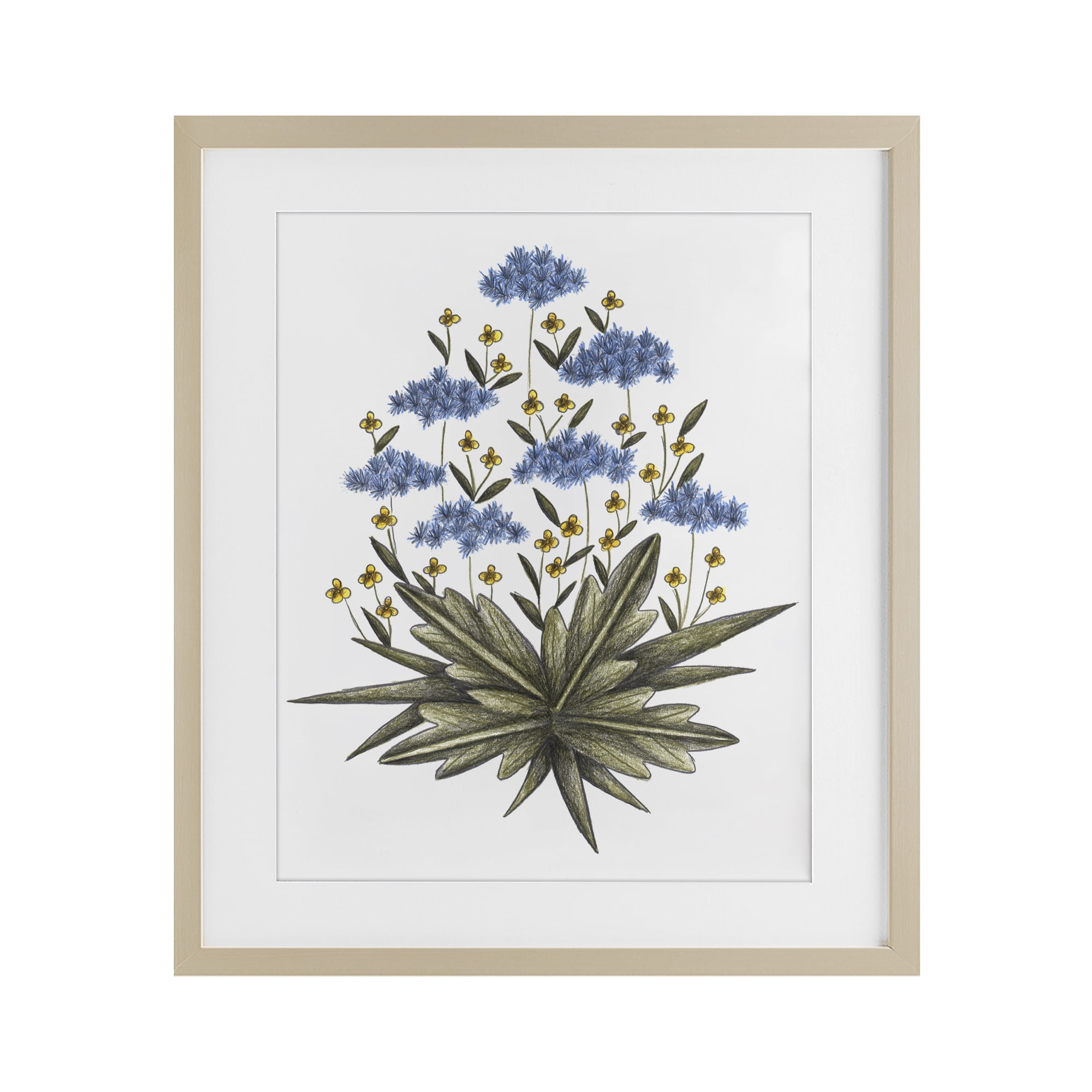 Where Wild Flowers Bloom Birch Framed Print Under Glass, design by Cecilia Battaini