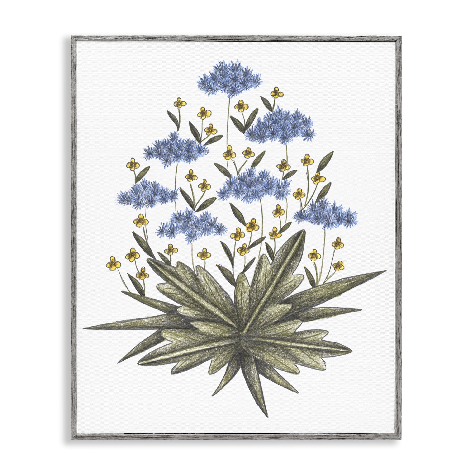 Where Wild Flowers Bloom Gray Framed Giclee Art, design by Cecilia Battaini