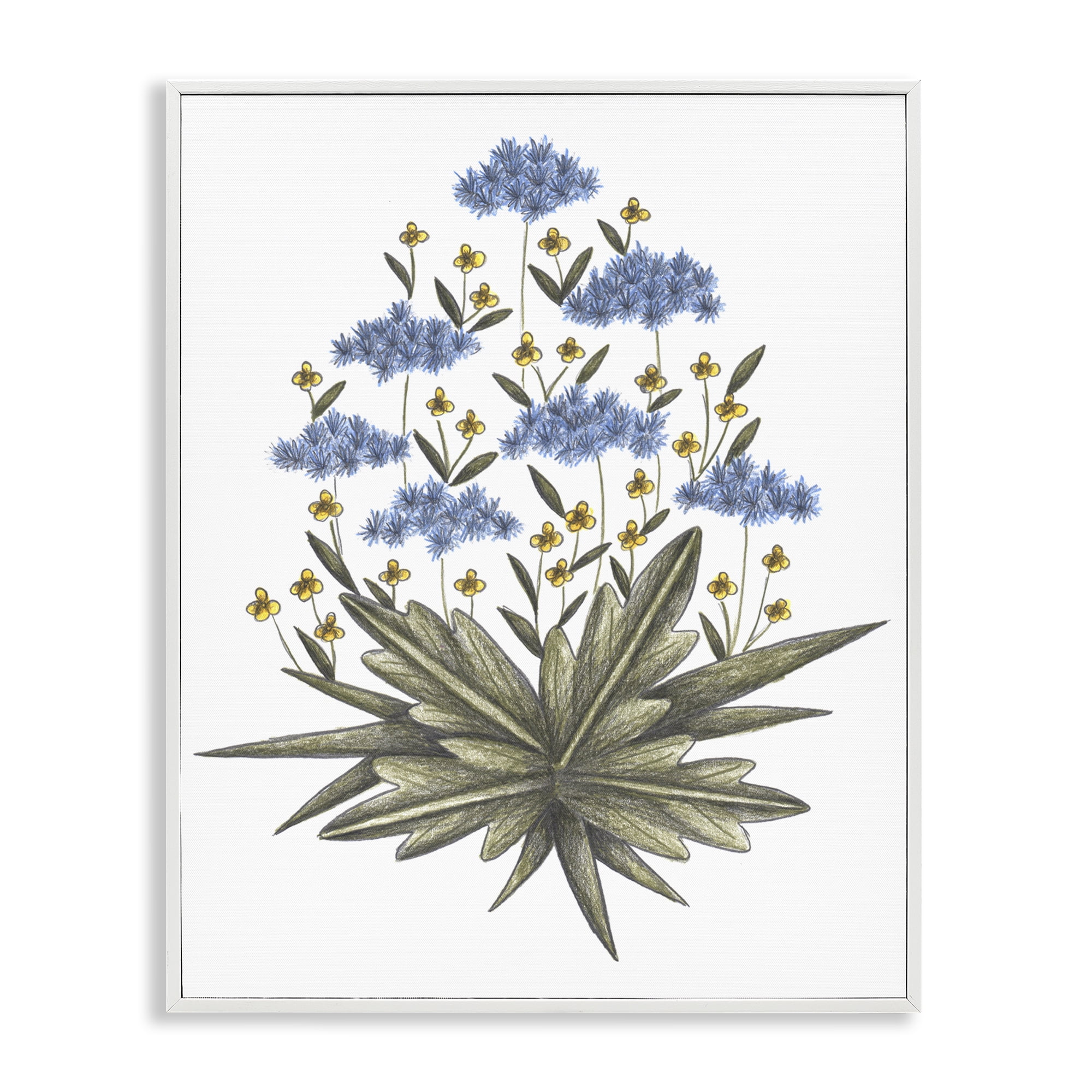Where Wild Flowers Bloom White Framed Giclee Art, design by Cecilia Battaini