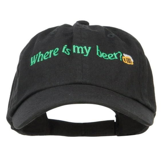 Where's My Beer Embroidered Low Cap - Black OSFM