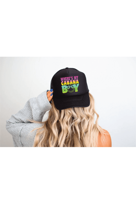 Designs- Where's My Cabana Boy Black Unisex Foam Trucker Hat