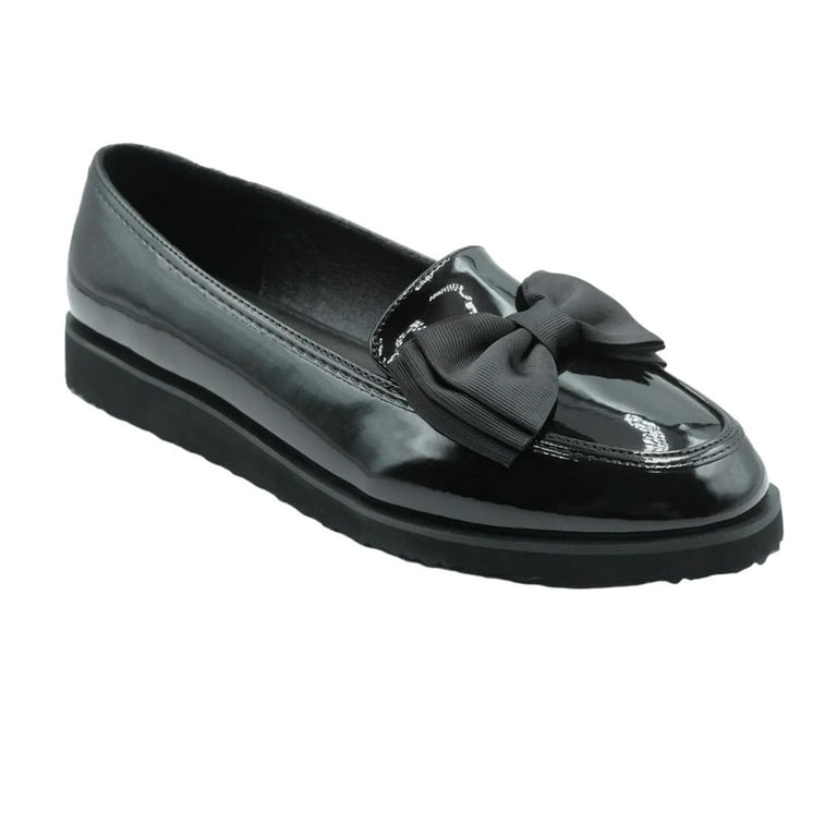 Where s That From Womens Alpha Bow Detail Extra Wide Loafers