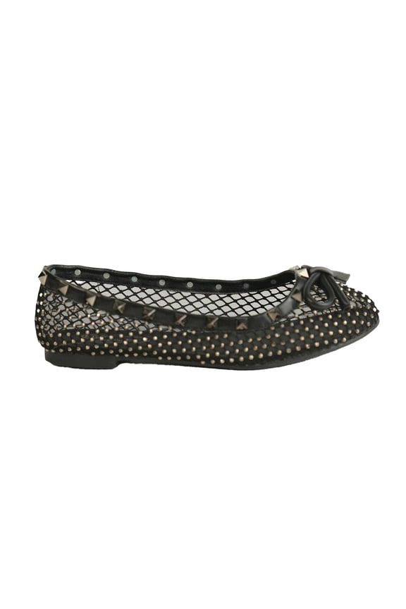 Where�'s That From Womens Studded Trim Mesh Ballet Flats
