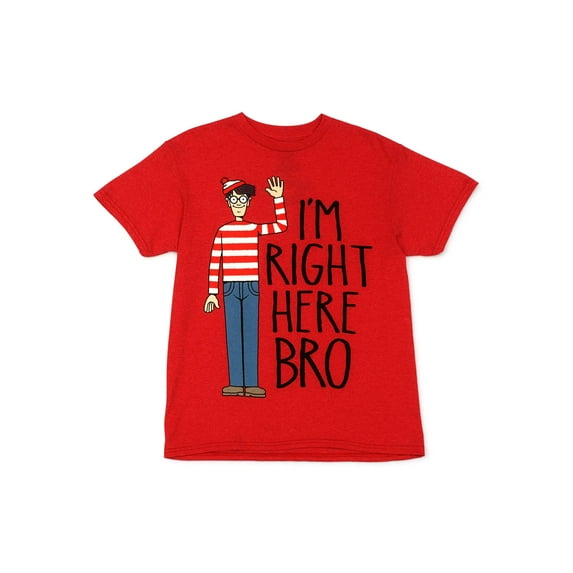 Where's Waldo? Boys "Im Right Here Bro" Graphic T-Shirt, Sizes 4-18