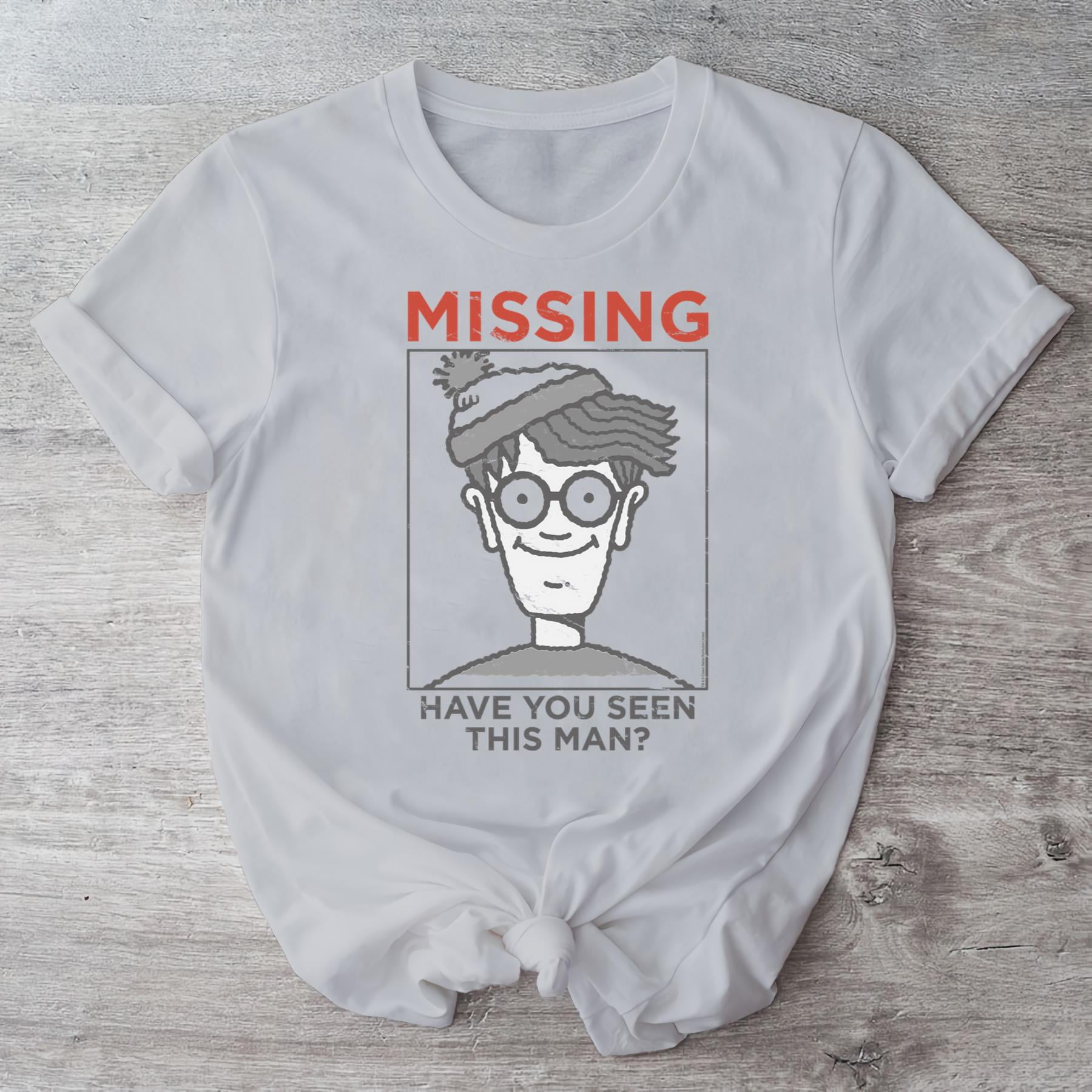 Where's Waldo Missing T Shirt Mens Licensed Cartoon Merchandise White ...