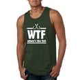 thumbnail image 1 of Where's the Fish WTF Parody | Mens Fishing Graphic Tank Top, Forest Green, Large, 1 of 4
