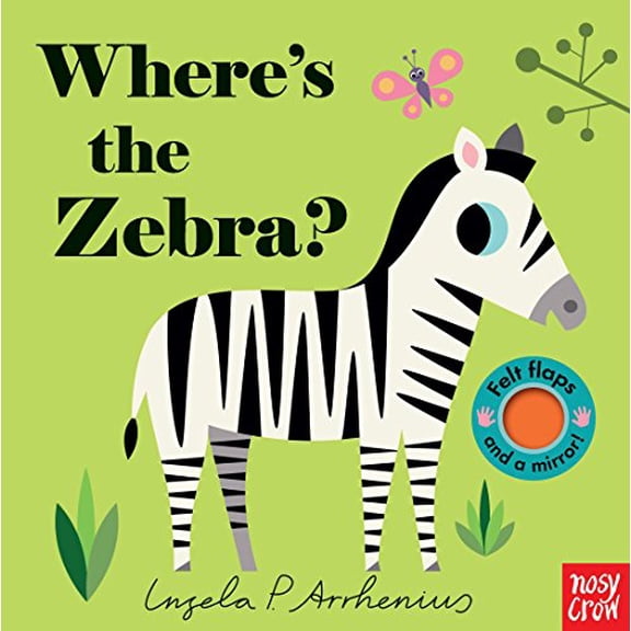 Pre-Owned Where's the Zebra?: (An Interactive, Sensory Lift-the-Flap Book with Felt Flaps and a Mirror for Babies & Toddlers. Friendly Zoo Animals Include a Rhino, Gorilla, & Flamingo.)