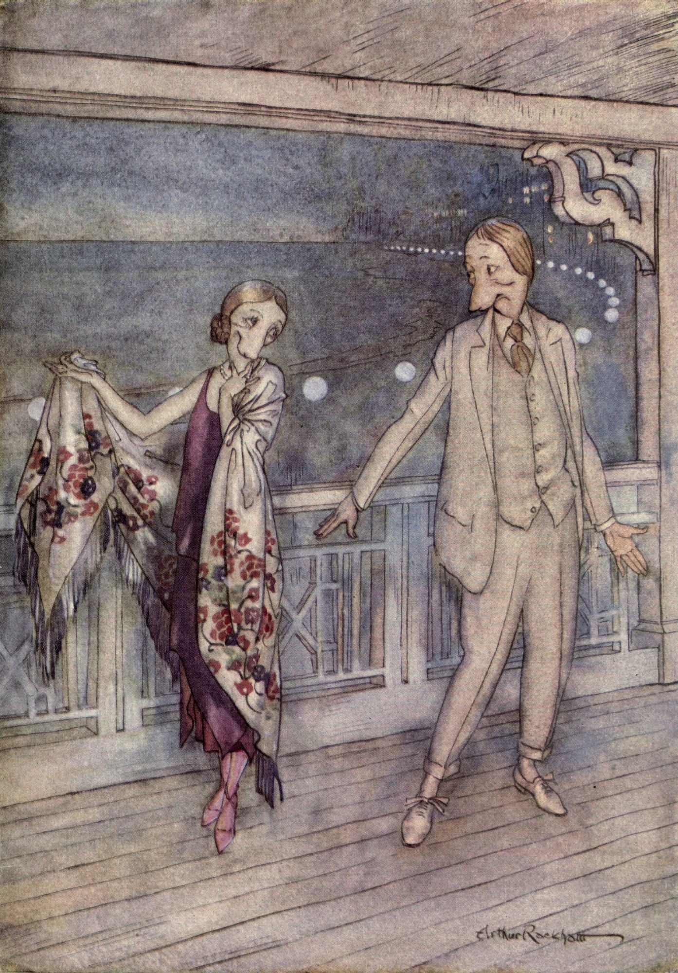 Where the Blue Begins 1922 Excuse me Canvas Art - A Rackham (18 x 24)