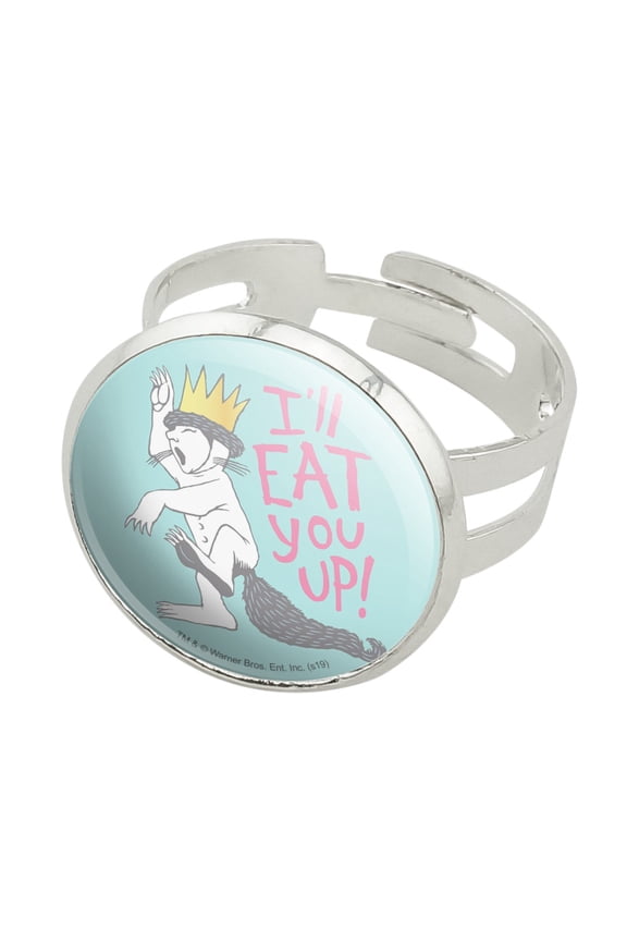 Where the Wild Things Are Eat You Up Silver Plated Adjustable Novelty Ring