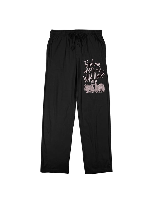 Where the Wild Things Are Find Me Where the Wild Things Are Men's Black Sleep Pants-Medium