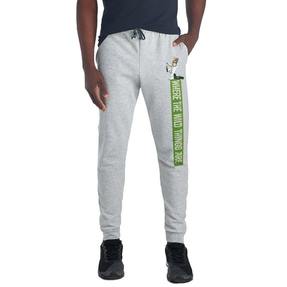 Where the Wild Things Are Max and Logo Unisex Jogger Sweatpants with Pockets for Men and Women, Athletic Heather, Small