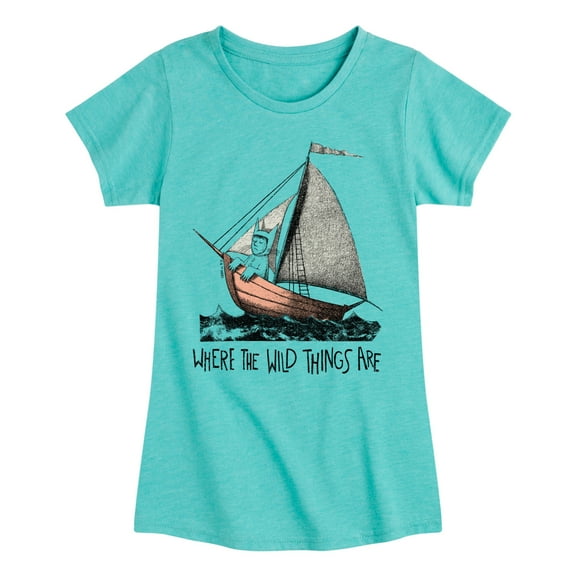 Where the Wild Things Are - Max on Boat - Girls Fitted Short Sleeve Tee